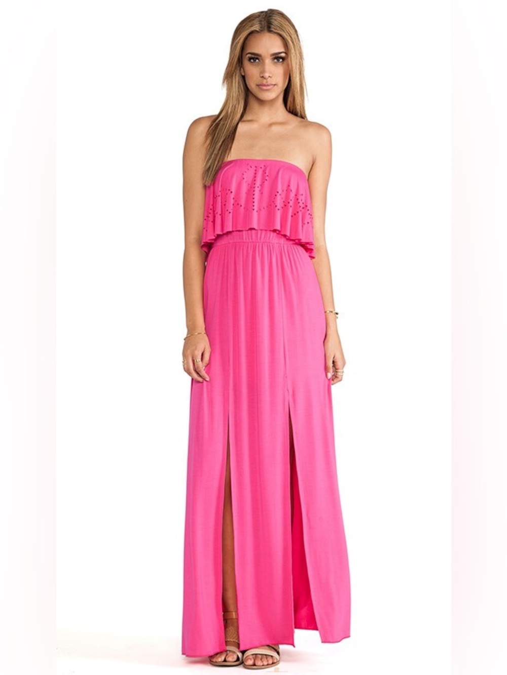 l*space Hot Pink Off-Shoulder Maxi Skirt